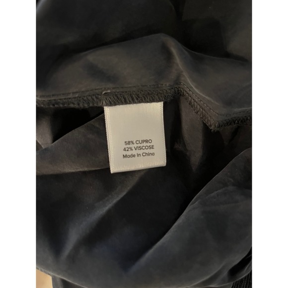 Evereve Charcoal Gray Cupro Viscose Pleated Wrap Blouse Puff Sleeve Size M - Picture 4 of 11